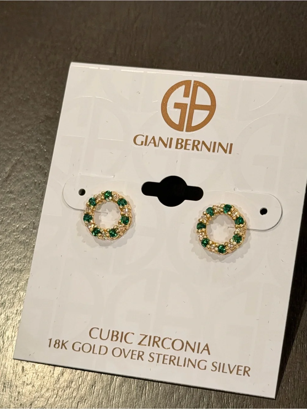 Giani Bernini Lab-Grown Green Quartz & Cubic Zirconia Circle Stud Earrings
